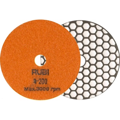 RUBI диамантен диск за шлайфане на гранит, мрамор, камък с велкро Ф100х18мм, p200, rubi (62972)