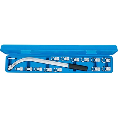BGS technic Očkové klíče 12 ÷ 19 a E10 ÷ E18, vyhnuté o 45° pro napínací kladky BGS 1312