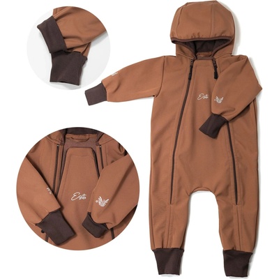 ESITO Rostoucí zimní softshellová kombinéza Lamb Brown hnědá – Zboží Dáma