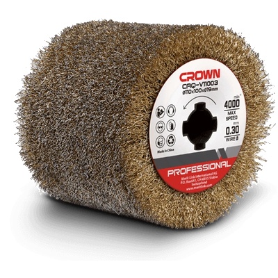 CROWN Месингова четка CROWN, за състаряване на дърво, 100 x 100 x 19 мм (CAQ-V11003)