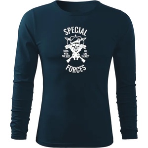 DRAGOWA FIT-T Тениска с дълъг ръкав Special Forces, тъмносиня, 160 г/м2 (5615)