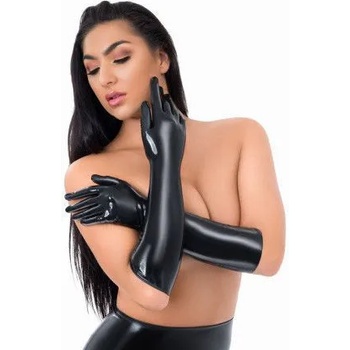 Image 1 of Me You Us Latex Full Length Gloves Black M