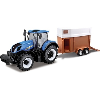 Bburago New Holland T7000 Tractor with HorseTrailer 1:32