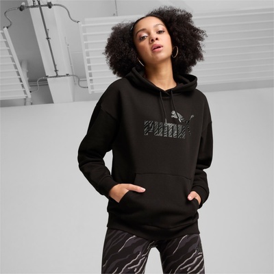 Puma dámska s kapucňou s potlačou 681492 čierna