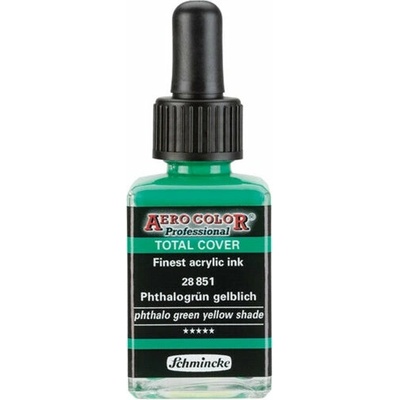 Schmincke Aero Color akrylový atrament Professional Total Cover 28 ml 851 phthalo zelenožltá shade