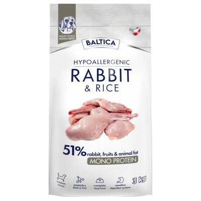 Baltica Nutraceutic Hypoallergenic M Mono rabbit with rice 3 kg