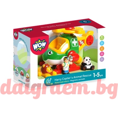 WOW Toys Спасителеният хеликоптер за животни на Хари Коптър wow 01014z (wowt01014z)