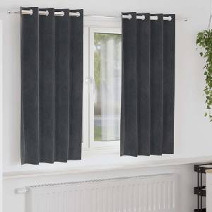 Pure Line Home Кадифени завеси в цвят стоманеносив с метални халки, 2 бр. , 140 x 175 см