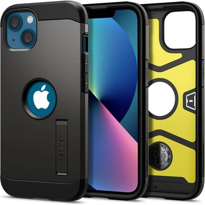 Spigen Tough Armor Case - хибриден кейс с най-висока степен на защита за iPhone 13 (тъмносив)