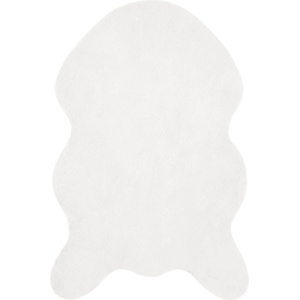 Pure Line Home Фигурална пътека olite имитация на заешка козина, с неплъзгаща се основа, Бяло