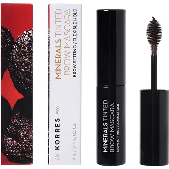 Image 1 of KORRES Цветна спирала за вежди, Korres Black Volcanic Minerals Tinted Brow Mascara - 01 Dark Shade 4ml