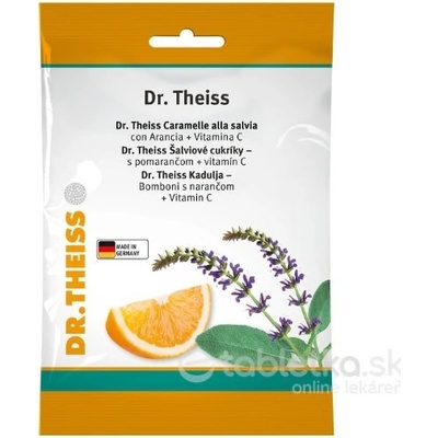 Dr.Theiss Šalviové cukríky s pomarančom a vitamín C 75 g