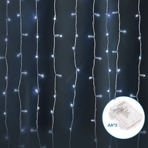 Aigostar LED външен коледен гирлянд 300 LED, 8 функции, 3xAA, IP44, студена бяла (AI1347)