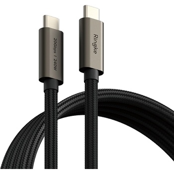 Ringke Кабел с бързо зареждане за устройства с USB-C порт (100 см) - Ringke USB-C to USB-C Data Cable 240W (черен) (RGK1950)