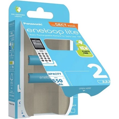 Panasonic ENELOOP LITE батерия (AAA, BK-4LCCE/2DE, 1.2V, 550mAh Ni-MH, презареждаща се) 2бр. /пакет BK-4LCCE/2DE_N (BK-4LCCE/2DE_N)