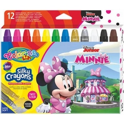 Colorino Kids Twist-Up farebné mäkké voskovky Minnie 12 ks