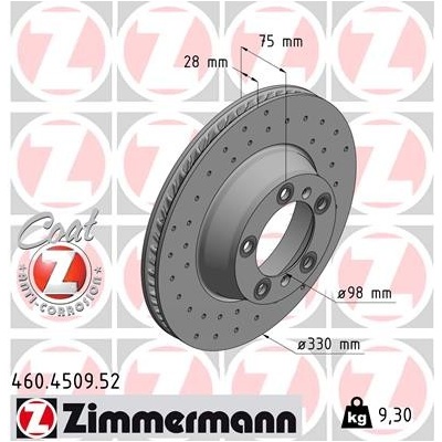 ZIMMERMANN Brzdový kotúč 460450952