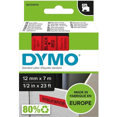 DYMO Dymo S0720570 černý tisk červený podklad 7m 12 mm