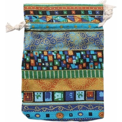 Nefertitis Sáček plátěný etno motiv modrý 10x14 cm NF12710 - cca 10 x 14 cm