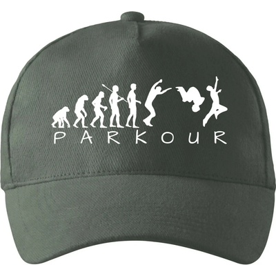 Parkour evolúcia so zahnutým šiltom a mosaznou sponou Tm. bridlica šedozelená