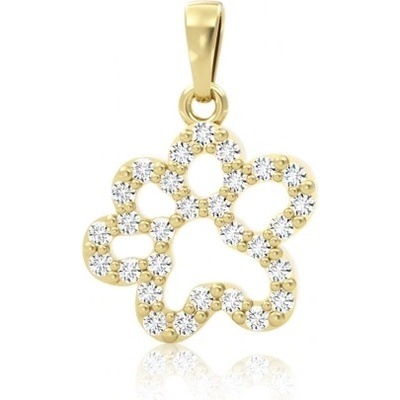 Couple Přívěsek Animalio Paw III ve tvaru tlapky žluté zlato se zirkony 6620268 0 0 1