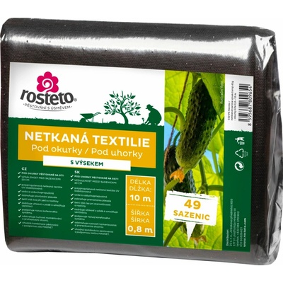 Neotex netkaná textília Rosteto - výsek čierny 45g - uhorky 0,8 x 10 m
