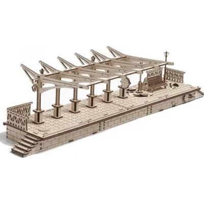 UGears - 3D Дървен пъзел гара (70013)