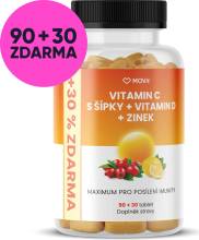 MOVit Energy Vitamín C 1200 mg s šípky + Vitamin D + Zinek PREMIUM 120 tablet
