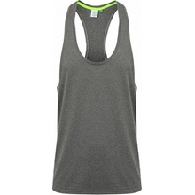 Tombo Muscle Vest s hlubokým výstřihem šedá melír