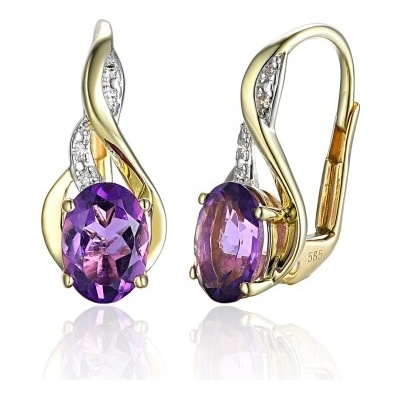 Gems Podmanivé náušnice Allegra kombinované zlato s brilianty a ametysty, 585-38-3-4553.2ZB0.0.00.HSI1.605.08
