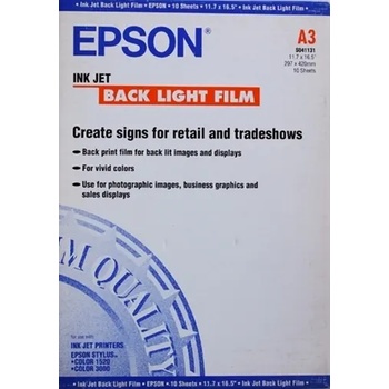 Epson ХАРТИЯ EPSON INK JET BACK LIGHT FILM - A3 Size - 297 mm x 420 mm - PN 41131 - 10 листа (701EPS41131)