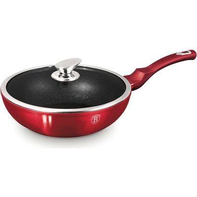 Pro-Tech shop Wok panvica so sklenenou pokrievkou Metallic Line Burgundy 28cm 55598