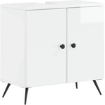 vidaXL Шкаф за мивка в баня BREDA Бял гланц 59, 5 x 31, 5 x 59 см (897449)