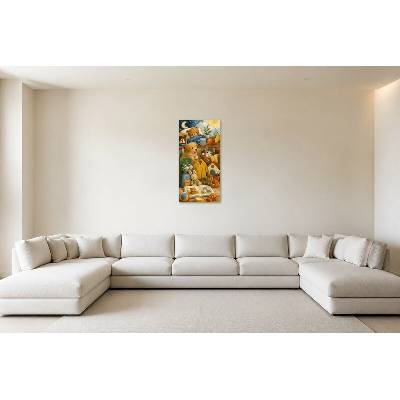 Obraz na plátně – Dětské zátiší se zvířaty a hračkami 60 × 120 cm