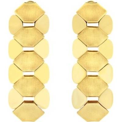 Breil Extravagantné pozlátené náušnice Hexagonia TJ3636