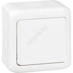 Legrand - Стенен еднополюсен ключ бр. 1 FORIX IP44 бял (LR0111)