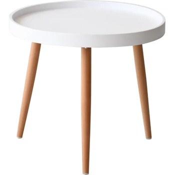 Horecano HORECANO-OSLO-Кръгла ниска маса ф50xh45cm БЯЛ/ЧЕРЕН плот (0142438)