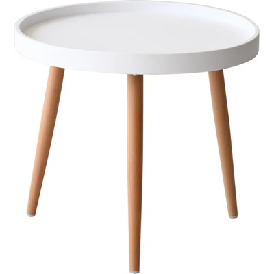 Horecano HORECANO-OSLO-Кръгла ниска маса ф50xh45cm БЯЛ/ЧЕРЕН плот (0142438)