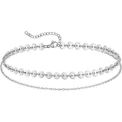 Sarines Dámský náramek na nohu s disky ve stříbrném tónu, chirurgická ocel S1028 – Zboží Dáma Sarines Dámský náramek na nohu s disky ve stříbrném tónu, chirurgická ocel S1028 – Zboží Dáma