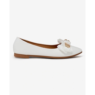 Resti Women's ballerinas pointed toe with bow Retripo biele