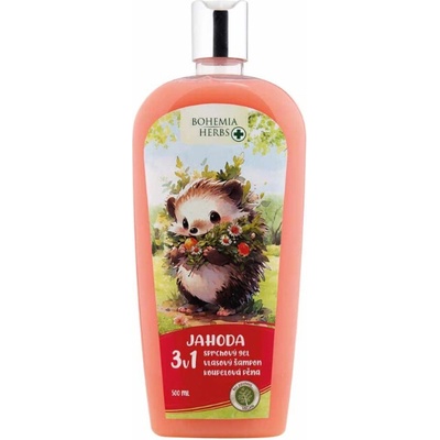 Bohemia Gifts & Cosmetics 3v1 detský gél, šampón a pena 500 ml jahoda