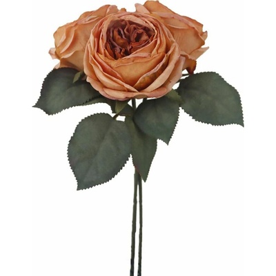 Umělá rostlina růže, 32 cm, oranžová X7631-04