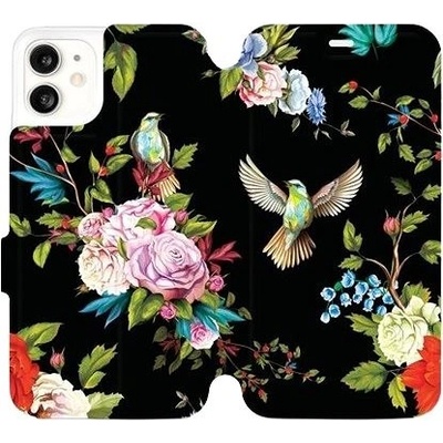 Pouzdro Mobiwear Parádní flip Apple iPhone 11 - VD09S - Ptáčci a květy