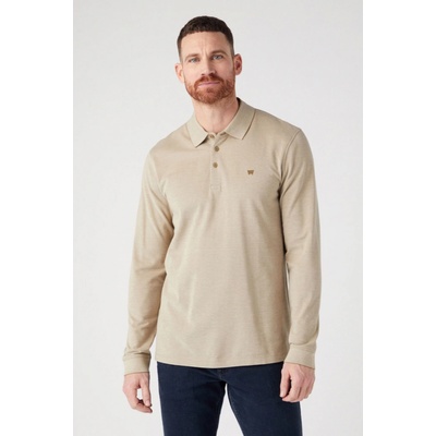 Wrangler pánske polo tričko s dlhým rukávom béžové
