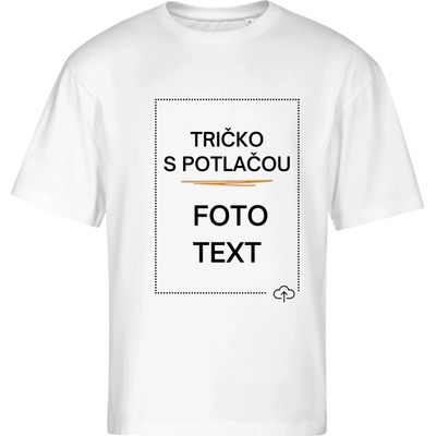 Oversized tričko s potlačou biela