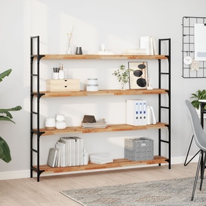 vidaXL Плаващи рафтове, 2 бр. , 140x20x4 см, маслено обработени, масивна дървесина, акация (3279596)