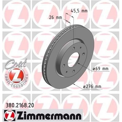 Brzdový kotúč ZIMMERMANN 380.2168.20