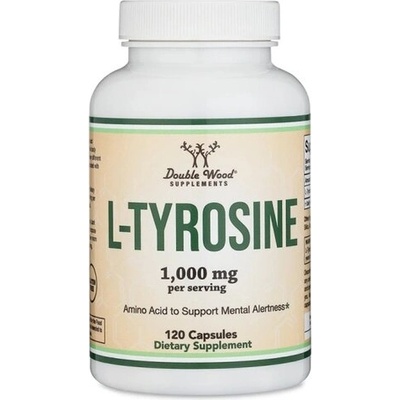 Double Wood Supplements L-Тирозин - щитовидна жлеза и мозъчна функция, 500 mg, 120 капсули за 2 месеца прием (23011 DW)