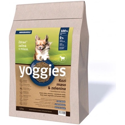 Yoggies hypoalergenní minigranule lisované za studena s probiotiky Kozí maso & zelenina 1,2 kg