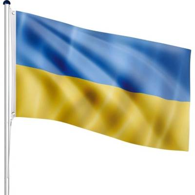 FLAGMASTER Vlajkový stožár vč. vlajky Ukrajina, 650 cm